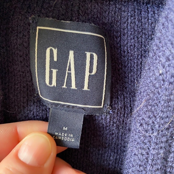 Gap open front long cardigan size M in navy blue - Picture 5 of 6